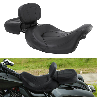 #ad Driver Backrest Driver Passenger Seat Cushion For Harley Touring Road King 09 22 $138.99