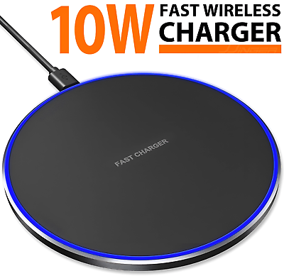 #ad Wireless Fast Charger Charging Pad Dock for Samsung iPhone Android Cell Phone $4.99