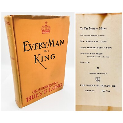 #ad Every Man a King – Advance Review Copy ARC – Huey P. LONG – 1933 $1150.00