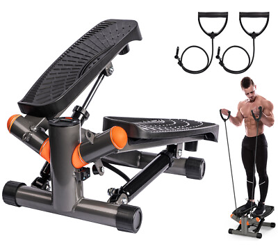 #ad Mini Stepper Exercise Machine Stair Equipment with Resistance Bands LCD Monitor $53.99