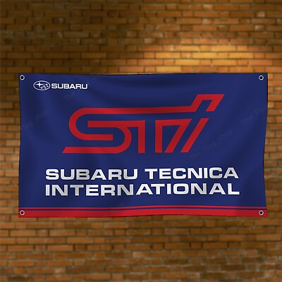 #ad #ad Subaru STI Banner Flag 3x5ft Car Show Street Racing Man Cave Wall Decor Sign $14.95