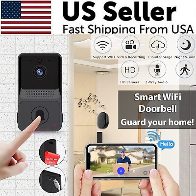 #ad Smart Wireless WiFi Doorbell Intercom Video Camera Door Ring Bell Chime Security $18.79