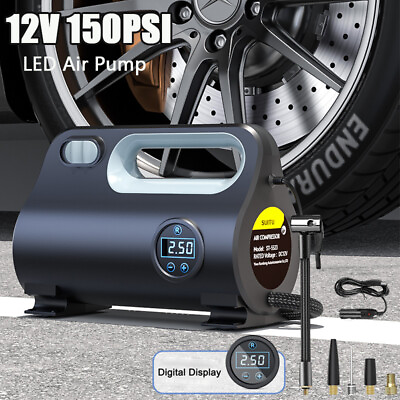 #ad Car Air Tire Pump Inflator Portable Compressor Digital Electric Auto 150PSI 12V $28.99