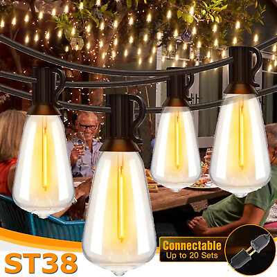 #ad Outdoor String Lights LED Patio Lights with Shatterproof ST38 Dimmable Light NEW $34.99