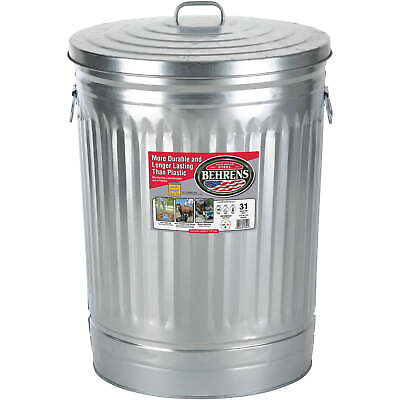 #ad 31 Gallon Steel Trash Can $27.33