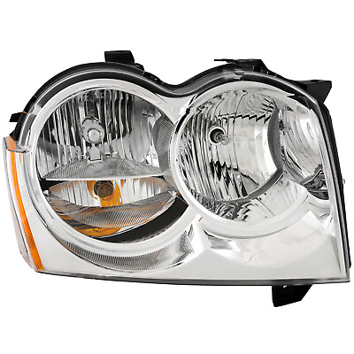 #ad Headlight Fits 05 07 Jeep Grand Cherokee Halogen Right Passenger Lamp Assembly $60.00