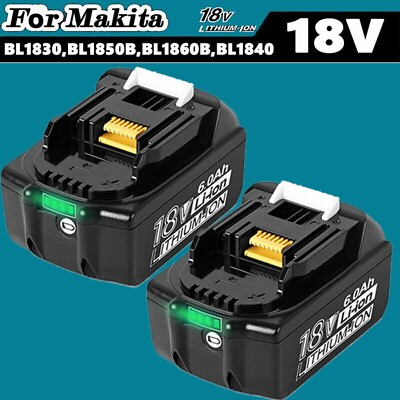 #ad #ad 2PACK for Makita 18V Lithium Ion 6.0Ah Battery BL1860B BL1850 BL1840 Power tool $23.91
