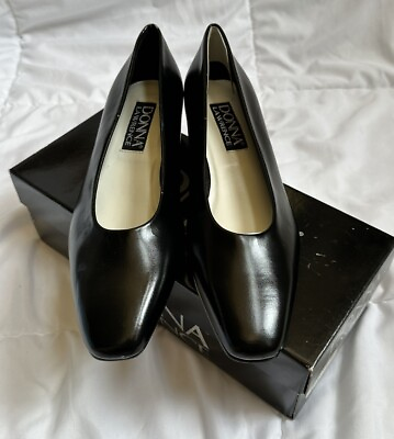 #ad Donna Lawrence Black Flats Size 9 New In Box $24.99