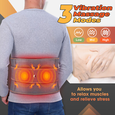 #ad Massage Belt Electric Infrared Heated with Back Support Waist Vibration Massager $59.95