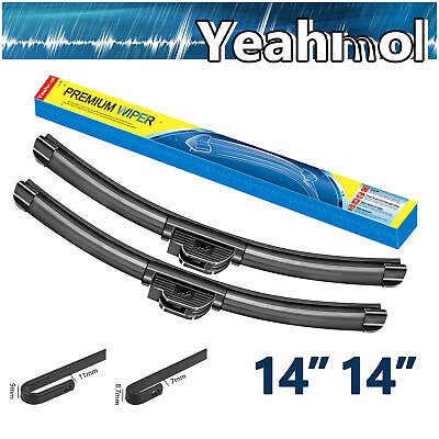 #ad Yeahmol 14quot; 14quot; Fit For Jeep Wrangler JK 2018 Bracketless Wiper Blades set of 2 $12.99