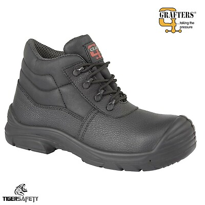 #ad Grafters M9548A Black Waterproof Steel Toe Cap EEEE Wide Fit Chukka Safety Boots $84.49