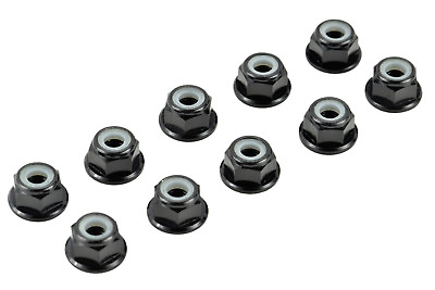 #ad Apex RC Products Black 4mm Aluminum Serrated Nylon Locknut Wheel Nut Set #9800 $11.99