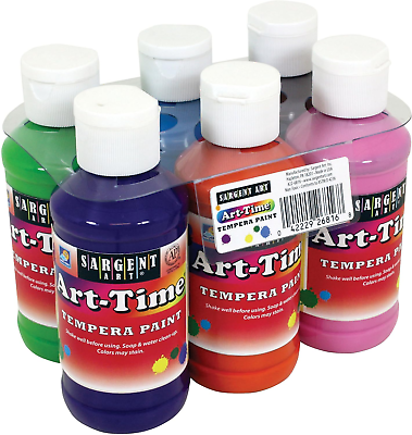 #ad 22 6816 6 Pack 4Oz Art Time Tempera Secondary Paint Set $12.43