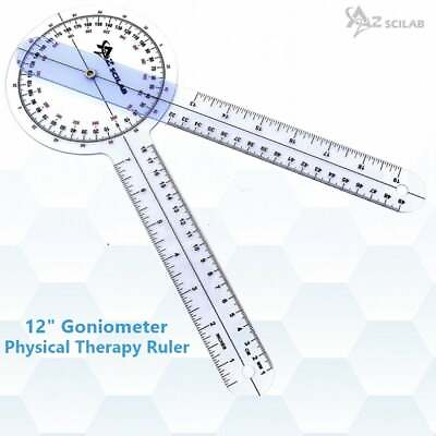 #ad LARGE SPINAL PLASTIC GONIOMETER PROTRACTOR RULER 360 DEGREE 12 inch $8.99