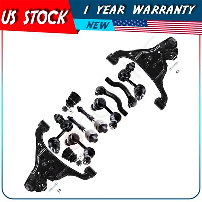 #ad 12pc Suspension Kit Control Arm Tie Rod Ball Joint For 2005 13 Nissan Frontier $141.09