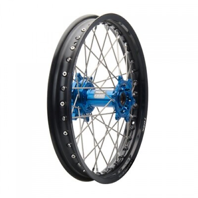 #ad Tusk Impact Complete Wheel Rear 19 x 2.15 Black Rim Silver Spoke Blue Hub $307.97