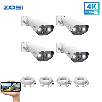 #ad ZOSI 8MP 4K PoE IP Add on Cameras Weatherproof Night Vision with Ethernet Cables $179.99