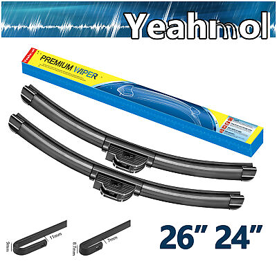 #ad Yeahmol 26quot; 24quot; Fit For Honda Civic 2011 2006 Bracketless Wiper Blades set of 2 $12.99
