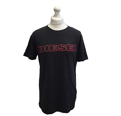 #ad Diesel Black Cotton Slim Fit Casual T Shirt UK Men#x27;s Size Medium GBP 14.99