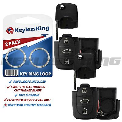#ad 2x Replacement Remote Key Fob Case Shell with Uncut Head Top for HLO1J0959753F $12.95