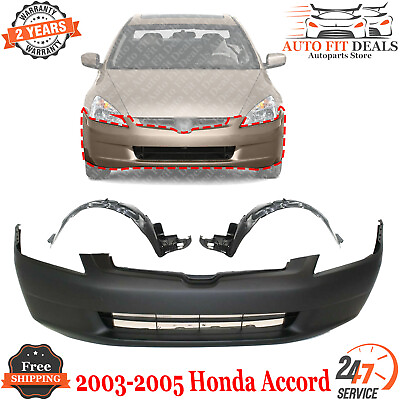 #ad Front Bumper Cover Fender Liner Pair LH RH For 2003 2005 Honda Accord $144.51