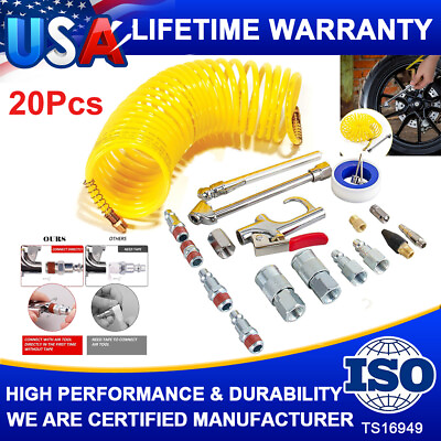 #ad 20 Deluxe 1 4quot; Air Compressor Accessory Kit Including 1 4quot; 25Ft Recoil Airhose $23.95