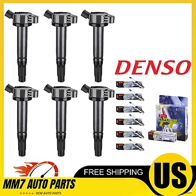 #ad Set of 6 Denso Platinum TT Spark Plug 6 Ignition Coil For Toyota Lexus Camry $119.23