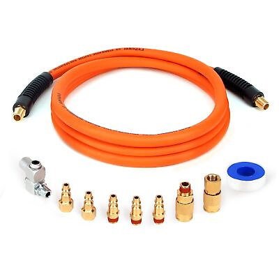 #ad 3 8 Inch x 10 ft Hybrid Whip Air Compressor Hose Kit 10 Pieces Lead in Air H... $41.39