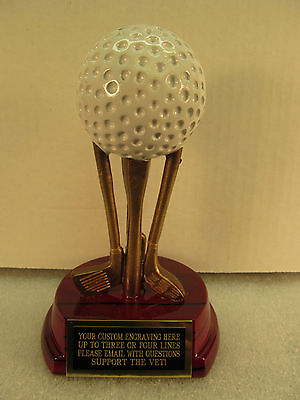 #ad #ad Golf Award Trophy Rosewood base 6quot; Tall FREE Custom Engraving quot;Support the Vetquot; $17.95
