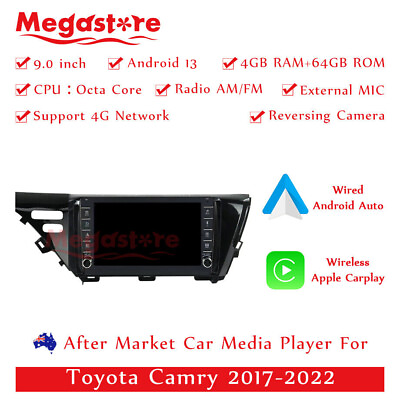 #ad 9quot; Octa Core Android 13 Car carplay head unit auto radio For Toyota Camry 17 22 AU $689.00