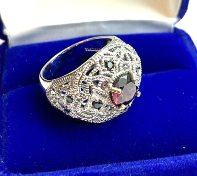 #ad Ladies Red Spinel amp; Sterling Silver Ring $149.00