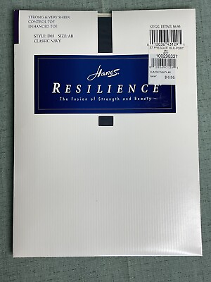 #ad Hanes Resilience Pantyhose Size AB Style D03 Navy Strong amp; Very Sheer $7.20