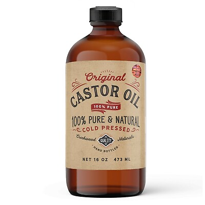 #ad #ad Castor Oil 100% Pure Cold Pressed in Glass Bottle Hair Skin $7.94