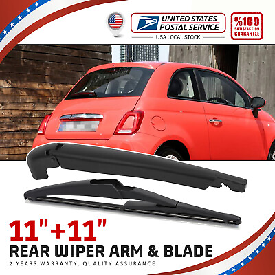 #ad Soft Rubber Windshield Rear Wiper Arm Blade 11#x27;#x27;amp;11#x27;#x27; Set For Fiat 500 2012 2019 $12.49
