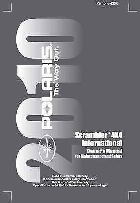 #ad Polaris Owners Manual Book 2010 Scrambler 4X4 International $18.50