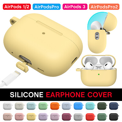 #ad Shockproof Silicone Case Candy Protector Keychain For Apple AirPods 3 2 1 Pro $6.54