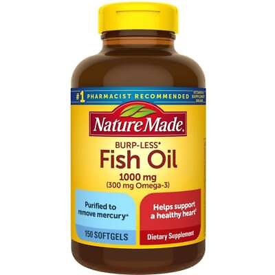 #ad Nature Made Fish Oil Burp Less 1000 mg 150 Sgels $25.71