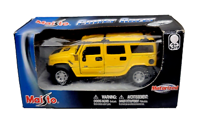 #ad Maisto Hummer H2 Motorized Power Racer Die Cast Metal Yellow Vintage NEW $12.99