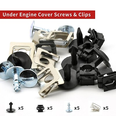#ad 20 For Audi VW Skoda Under Engine Cover Undertray Fitting Clips Kit Metal Screw $8.29