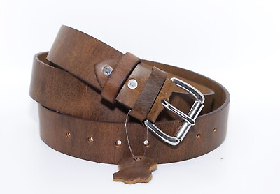 #ad Men#x27;s Genuine Buffalo FULL GRAIN Leather Belt 1 1 2quot; width Handmade By Amish $35.99