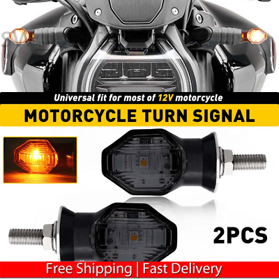 #ad 2X Mini Motorcycle Turn Signal Blinker Indicator Light Amber For Suzuki Honda US $10.99