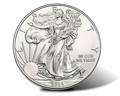 #ad 2014 American Silver Eagle in Airtite Holder Brilliant Uncirculated Capsulated $31.95