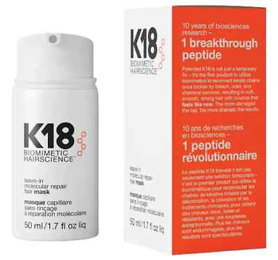 #ad K18 Biomimetic Hairscience Leave in Molecular Repair Hair Mask 50ml NEW amp; SEALED $18.49