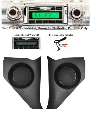 #ad 1957 Chevy Bel Air Stereo Radio Kick Panels w Speakers Free Aux Cable 630 KP $459.00