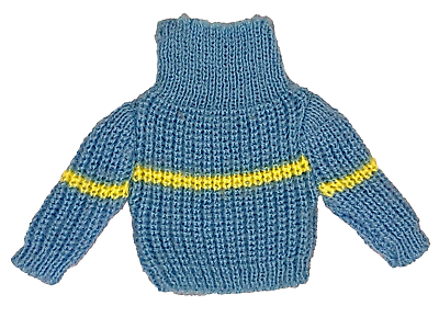 #ad Fits Vintage Sindy Tressy Tammy Aqua Blue w Horizontal Stripes Sweater Fashion $16.99