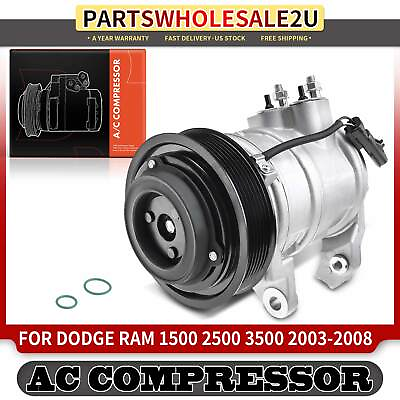 #ad AC Compressor with Clutch for Dodge Ram 1500 2500 3500 03 08 V8 5.7L 55056336AA $118.99