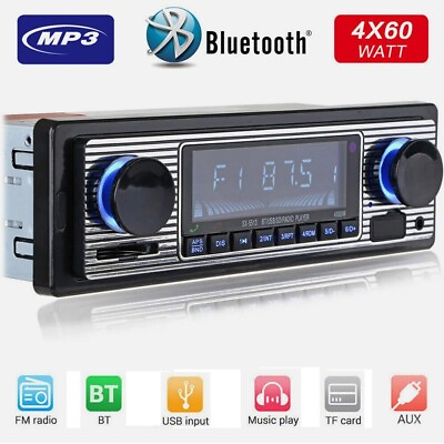 #ad Bluetooth Vintage Car FM Radio MP3 Player USB Classic Stereo Audio Receiver AUX $18.48