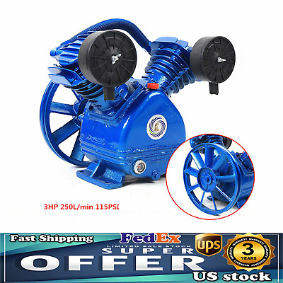 #ad Replacement Air Compressor Pump Single Stage V Style Twin Cylinder 3 HP 2 Piston $121.00
