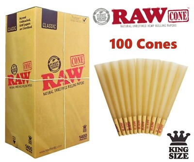 #ad #ad Authentic RAW Classic King Size W Filter Tip Pre Rolled Cones 100 Pack US $15.75