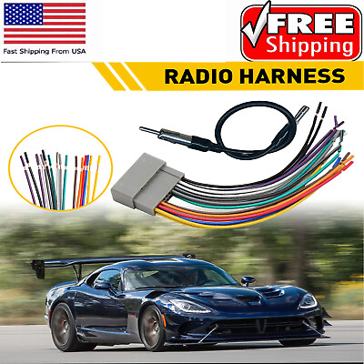#ad Wire Harness amp; Antenna Adapter Kit Aftermarket Fits Radio Chrysler Dodge Jeep $11.69